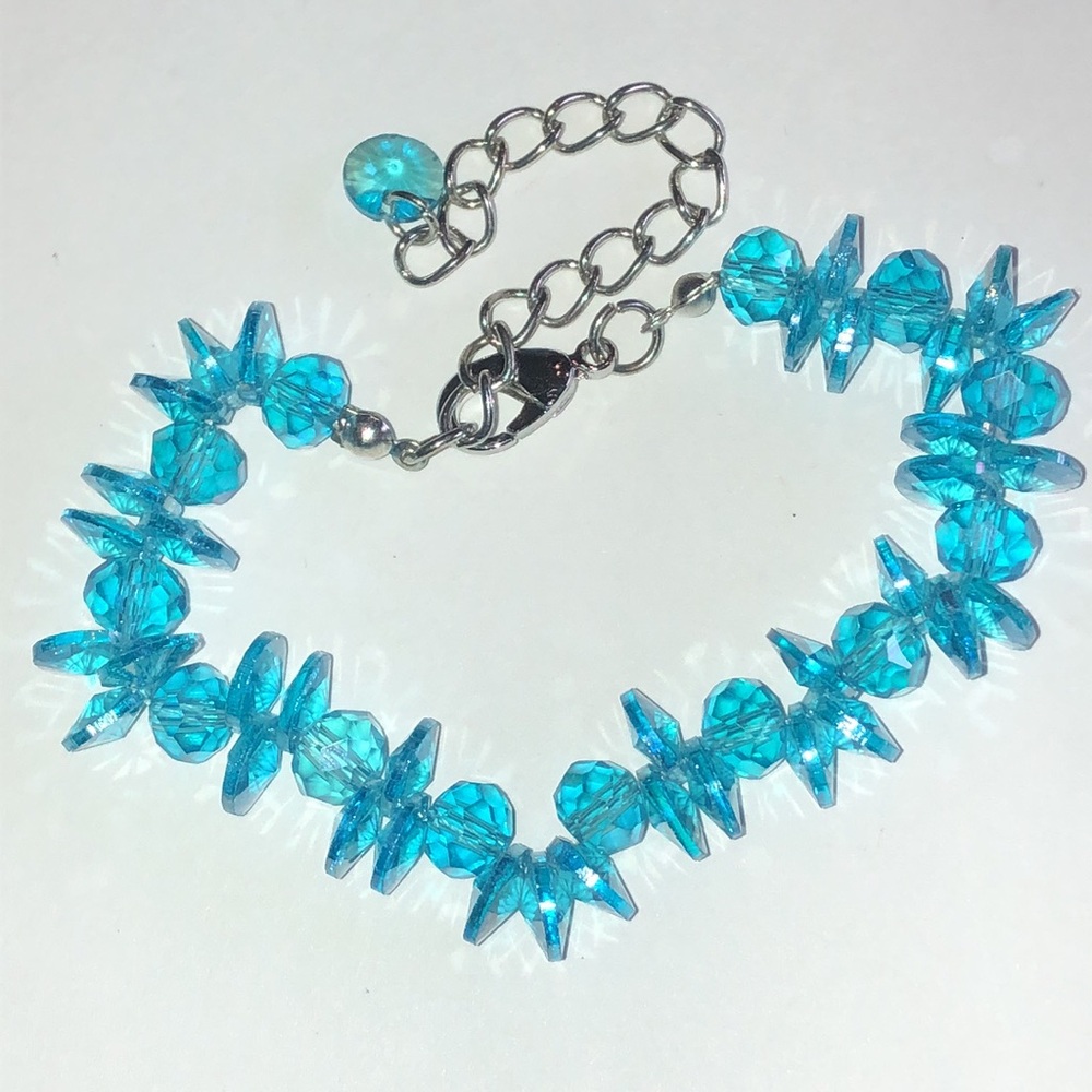 Elegant Blue Crystal Beaded Boho Bracelet